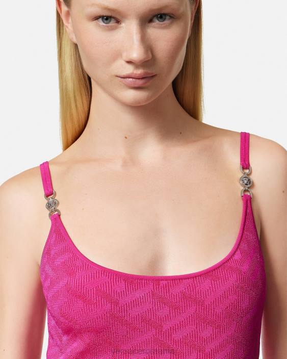 fucsie rochie midi la greca medusa \'95 Versace femei îmbrăcăminte 40L630