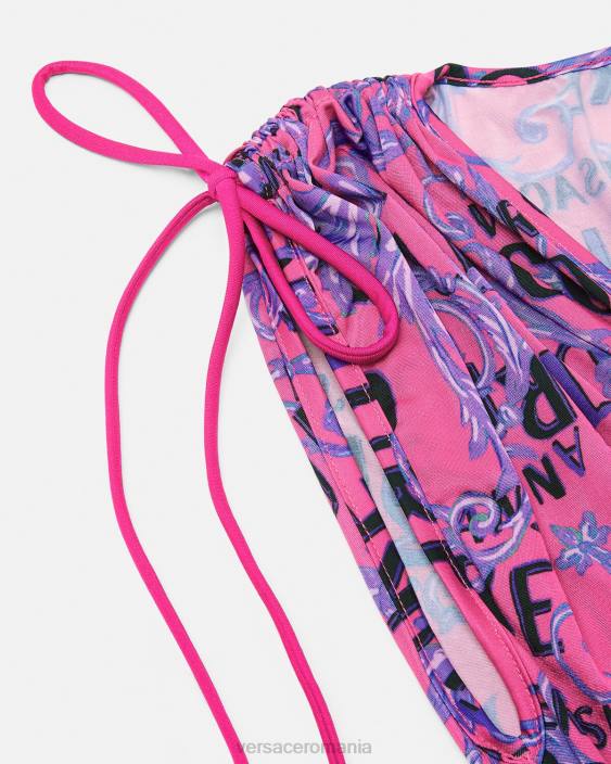 fucsie rochie mini cu logo couture Versace femei îmbrăcăminte 40L62188