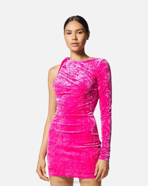 fucsie rochie mini din catifea rulata Versace femei îmbrăcăminte 40L674