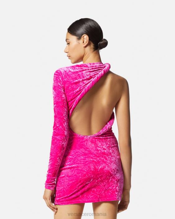 fucsie rochie mini din catifea rulata Versace femei îmbrăcăminte 40L674