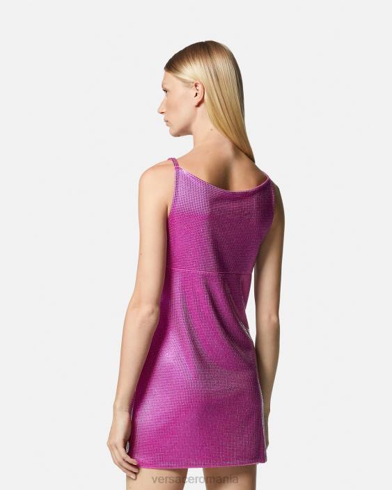 fucsie rochie mini din plasă metalică medusa \'95 Versace femei îmbrăcăminte 40L663
