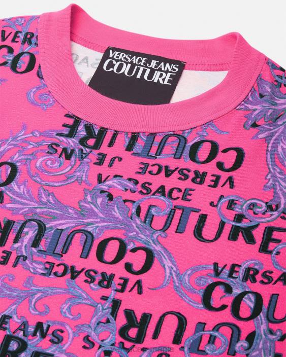 fucsie rochie tricou cu logo Versace femei îmbrăcăminte 40L62184
