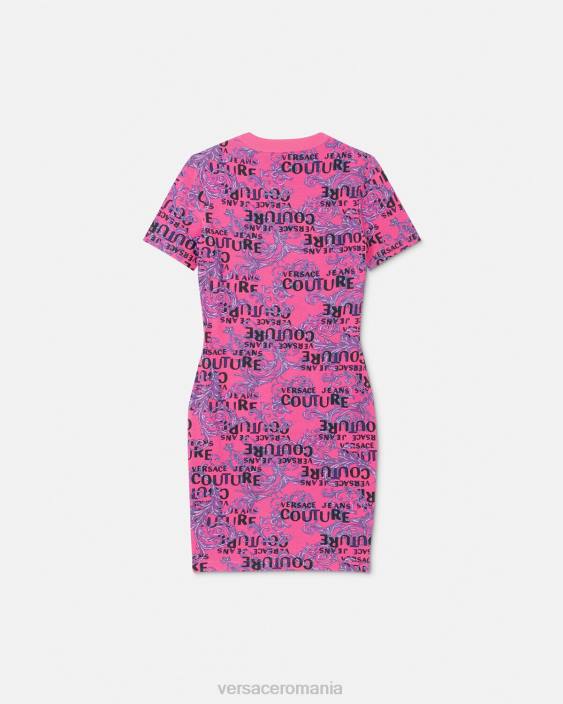 fucsie rochie tricou cu logo Versace femei îmbrăcăminte 40L62184