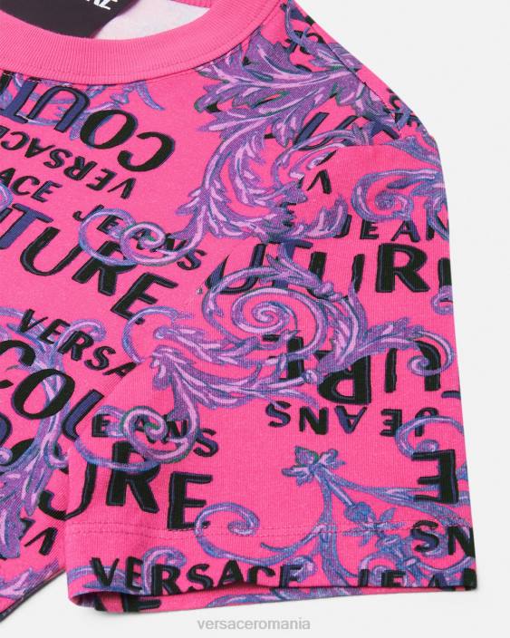 fucsie rochie tricou cu logo Versace femei îmbrăcăminte 40L62184