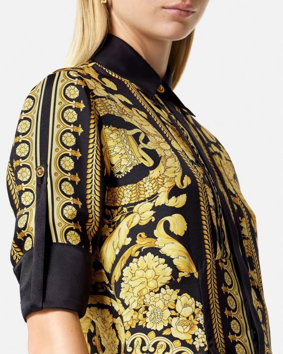 imprimare rochie cămașă midi din mătase barocco Versace femei îmbrăcăminte 40L634