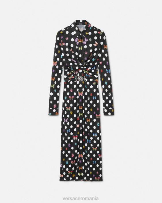 imprimare rochie midi cămașă cu fluturi medusa '95 Versace femei îmbrăcăminte 40L64