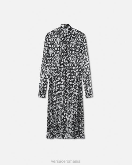 negru și imprimat rochie cămașă midi peste tot Versace femei îmbrăcăminte 40L655