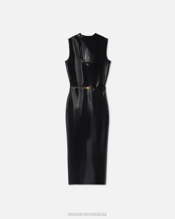 negru rochie cu decupaj din latex medusa biggie Versace femei îmbrăcăminte 40L666