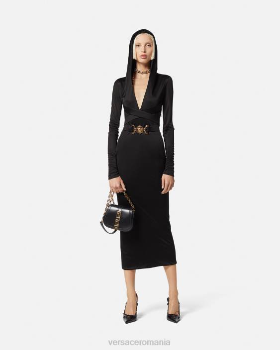 negru rochie cu hanoraș medusa \'95 Versace femei îmbrăcăminte 40L636