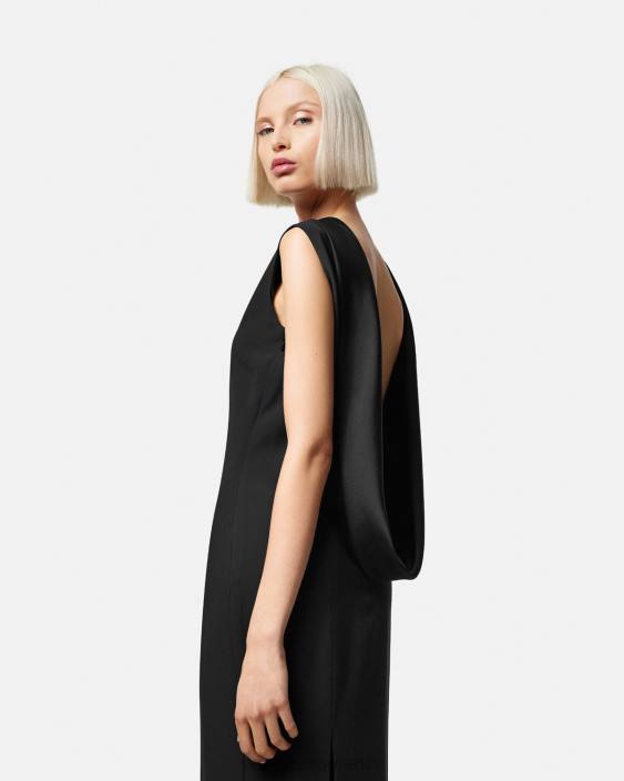 negru rochie lungă cu capotă Versace femei îmbrăcăminte 40L658