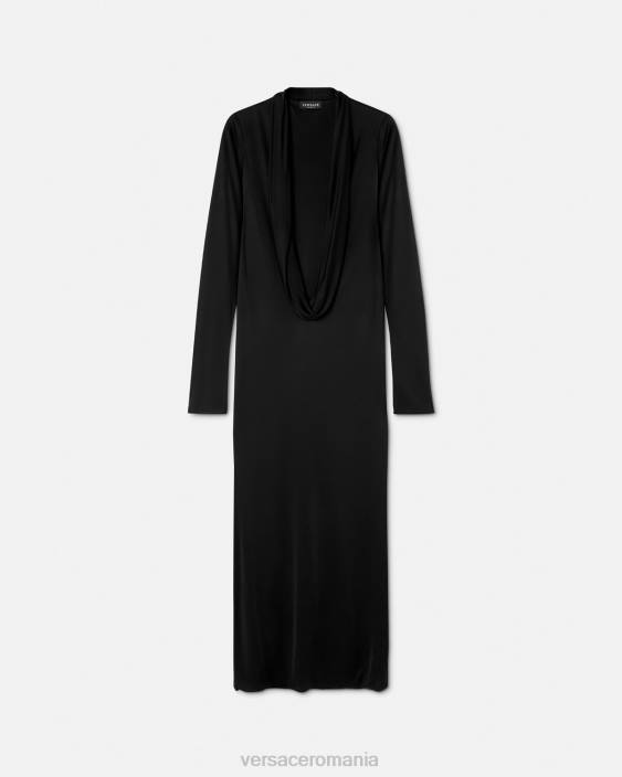 negru rochie lungă cu capotă Versace femei îmbrăcăminte 40L659