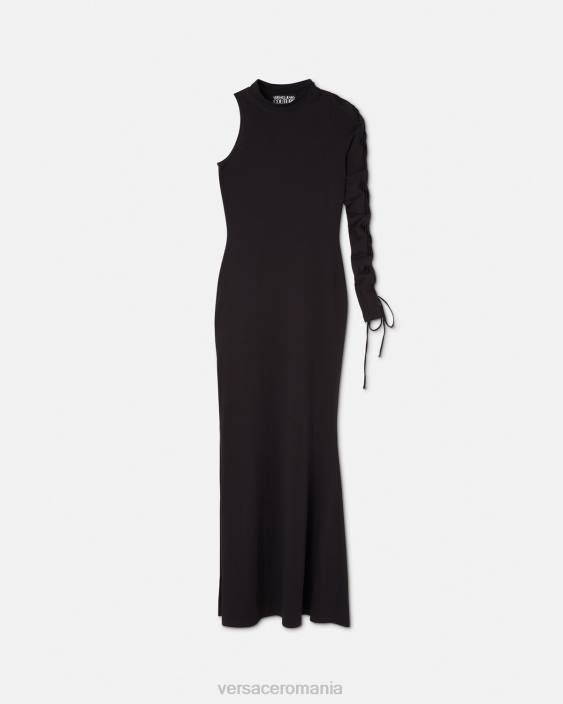 negru rochie lungă cu un singur umăr Versace femei îmbrăcăminte 40L62194