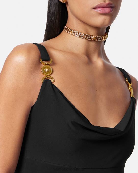 negru rochie lunga medusa \'95 Versace femei îmbrăcăminte 40L644