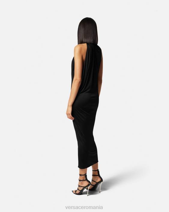 negru rochie midi cu decolteu tăiat Versace femei îmbrăcăminte 40L653