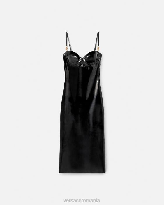 negru rochie midi medusa latex Versace femei îmbrăcăminte 40L639