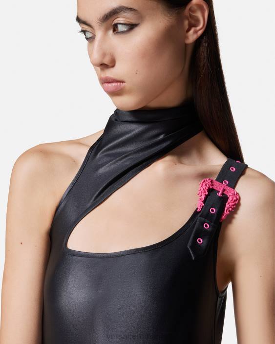 negru rochie mini cu cataramă barocă Versace femei îmbrăcăminte 40L62195