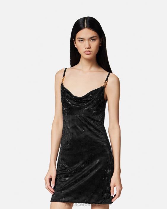 negru rochie mini cu cristal medusa \'95 Versace femei îmbrăcăminte 40L631