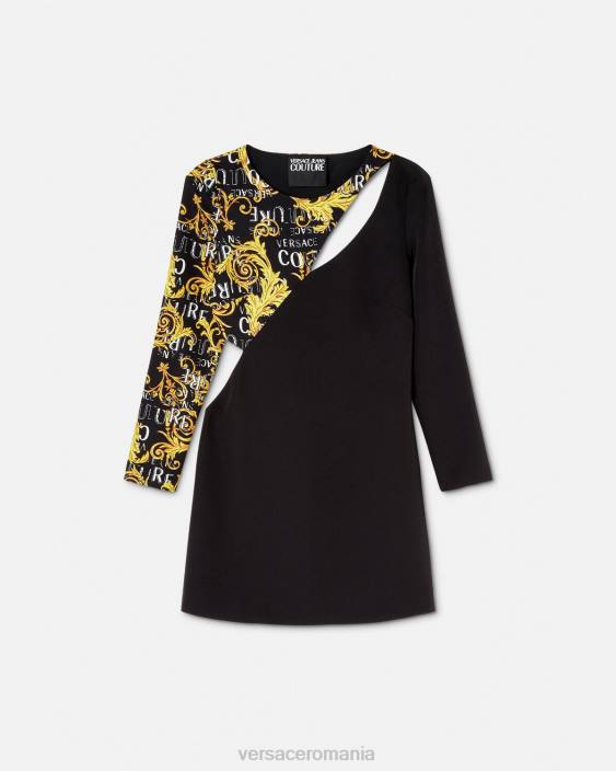 negru rochie mini cu decupaj logo couture Versace femei îmbrăcăminte 40L62191