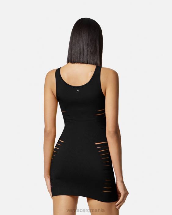 negru rochie mini din tricot tăiat Versace femei îmbrăcăminte 40L648