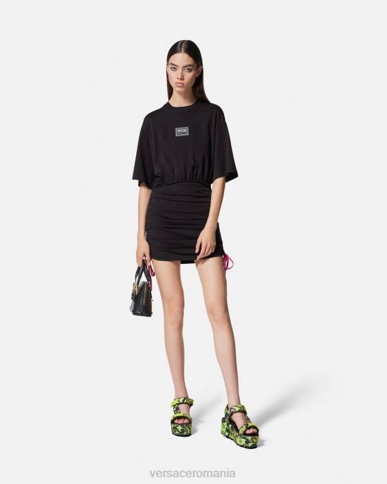 negru rochie tricou cu logo Versace femei îmbrăcăminte 40L62192