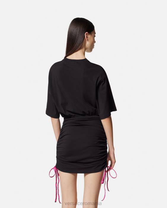 negru rochie tricou cu logo Versace femei îmbrăcăminte 40L62192