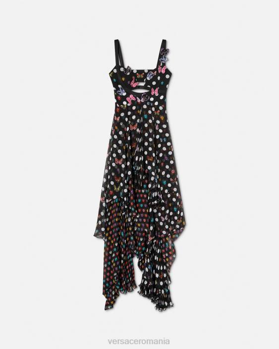 o singură culoare rochie brodata cu fluturi Versace femei îmbrăcăminte 40L61