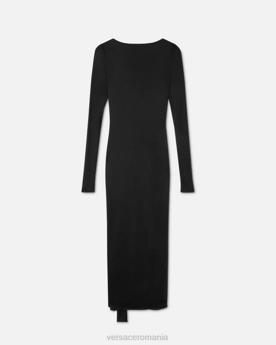 o singură culoare rochie lungă fără spate cu noduri Versace femei îmbrăcăminte 40L620