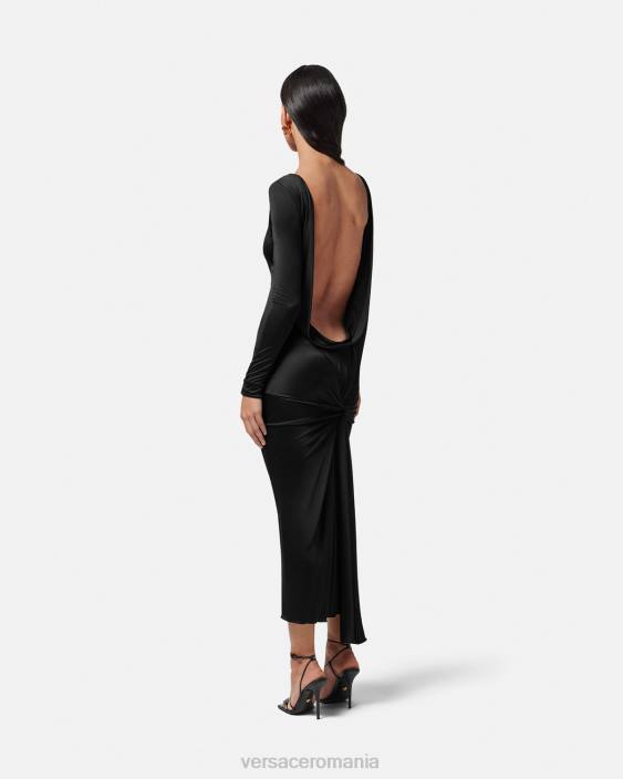 o singură culoare rochie lungă fără spate cu noduri Versace femei îmbrăcăminte 40L620