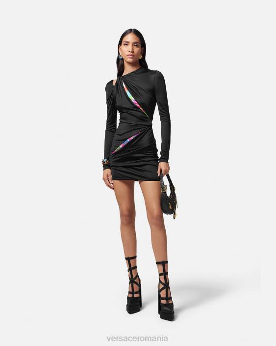 o singură culoare rochie mini cu noduri florale de vara Versace femei îmbrăcăminte 40L622