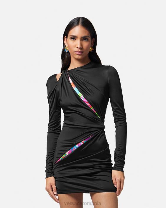 o singură culoare rochie mini cu noduri florale de vara Versace femei îmbrăcăminte 40L622