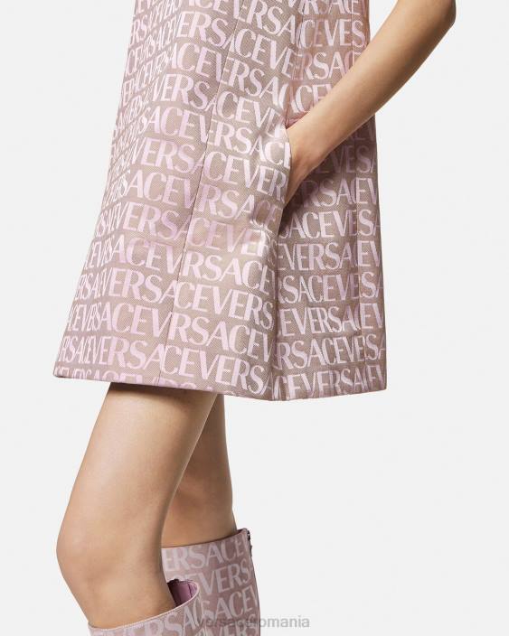roz și imprimeu rochie mini peste tot Versace femei îmbrăcăminte 40L626