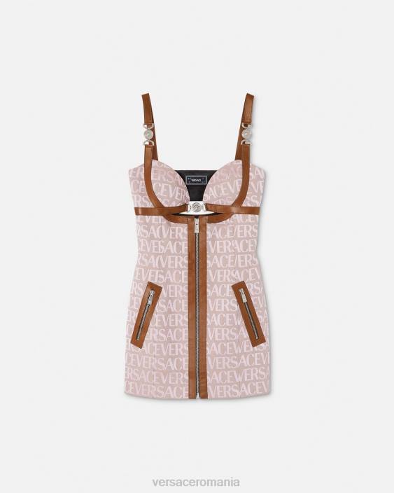 roz și imprimeu rochie mini peste tot Versace femei îmbrăcăminte 40L627
