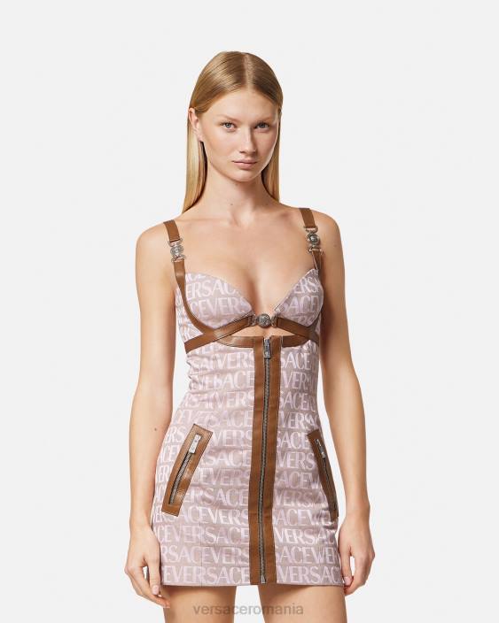 roz și imprimeu rochie mini peste tot Versace femei îmbrăcăminte 40L627