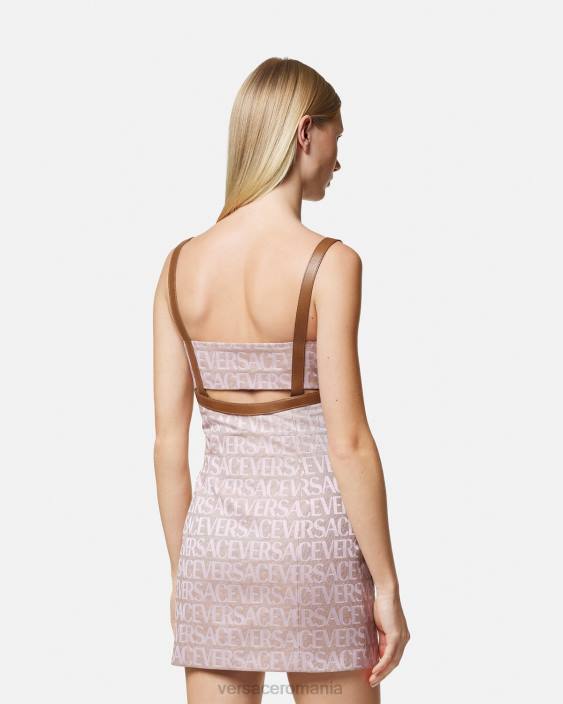 roz și imprimeu rochie mini peste tot Versace femei îmbrăcăminte 40L627