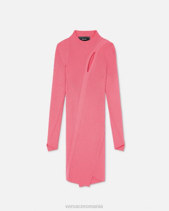 roz rochie mini cu guler tăiat Versace femei îmbrăcăminte 40L632