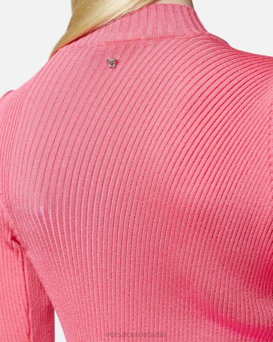 roz rochie mini cu guler tăiat Versace femei îmbrăcăminte 40L632