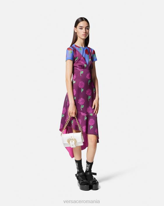 violet rochie midi roses Versace femei îmbrăcăminte 40L62160