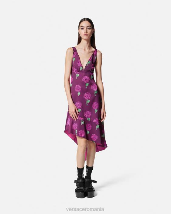 violet rochie midi roses Versace femei îmbrăcăminte 40L62160
