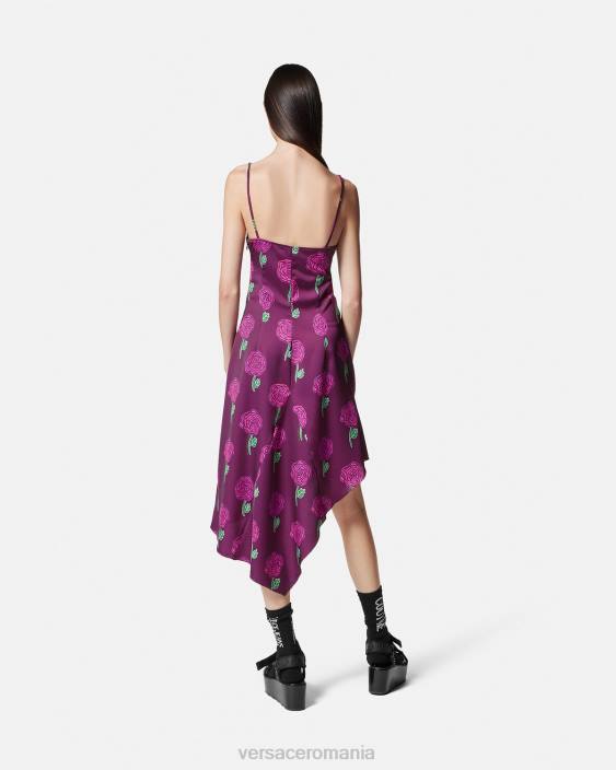 violet rochie midi roses Versace femei îmbrăcăminte 40L62160