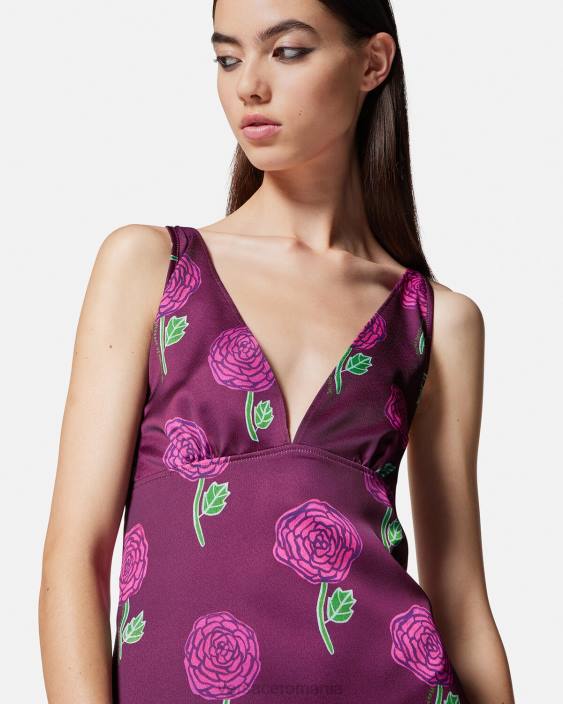 violet rochie midi roses Versace femei îmbrăcăminte 40L62160