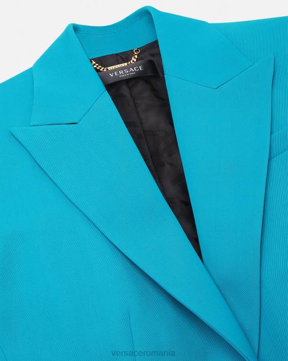 albastru deschis blazer cu un singur piept medusa Versace femei îmbrăcăminte 40L6117