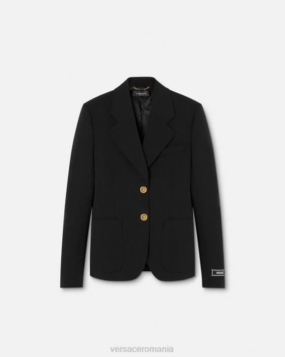 negru blazer cu un singur piept medusa Versace femei îmbrăcăminte 40L6107