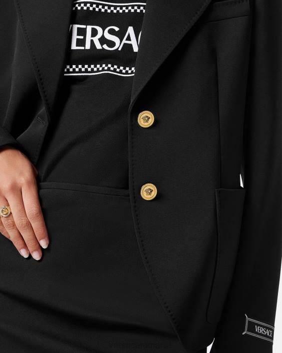 negru blazer cu un singur piept medusa Versace femei îmbrăcăminte 40L6107