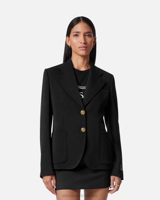 negru blazer cu un singur piept medusa Versace femei îmbrăcăminte 40L6107
