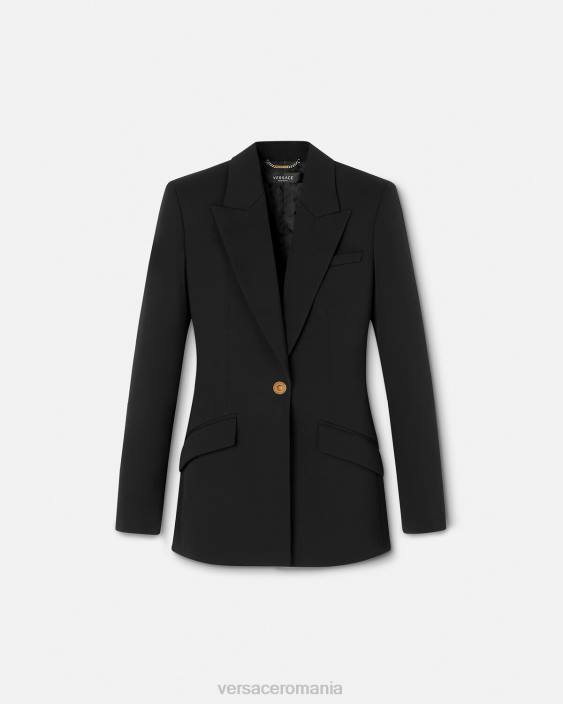 negru blazer cu un singur piept medusa Versace femei îmbrăcăminte 40L6109