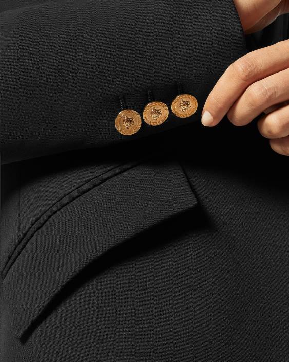 negru blazer cu un singur piept medusa Versace femei îmbrăcăminte 40L6109