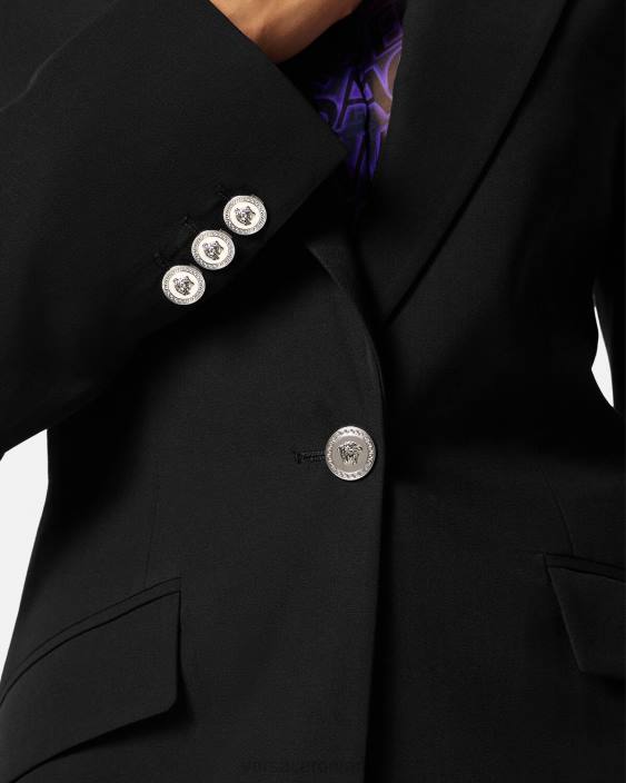 negru blazer cu un singur piept medusa Versace femei îmbrăcăminte 40L6110
