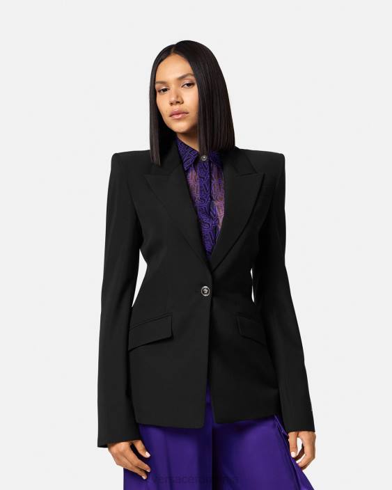 negru blazer cu un singur piept medusa Versace femei îmbrăcăminte 40L6110