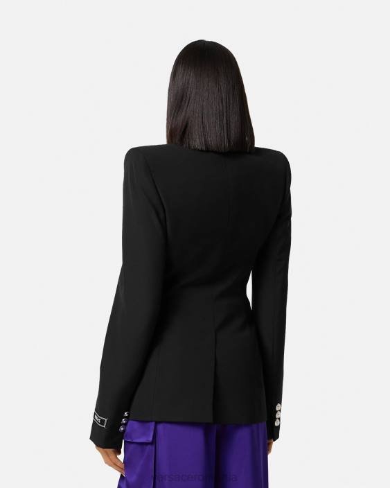 negru blazer cu un singur piept medusa Versace femei îmbrăcăminte 40L6110