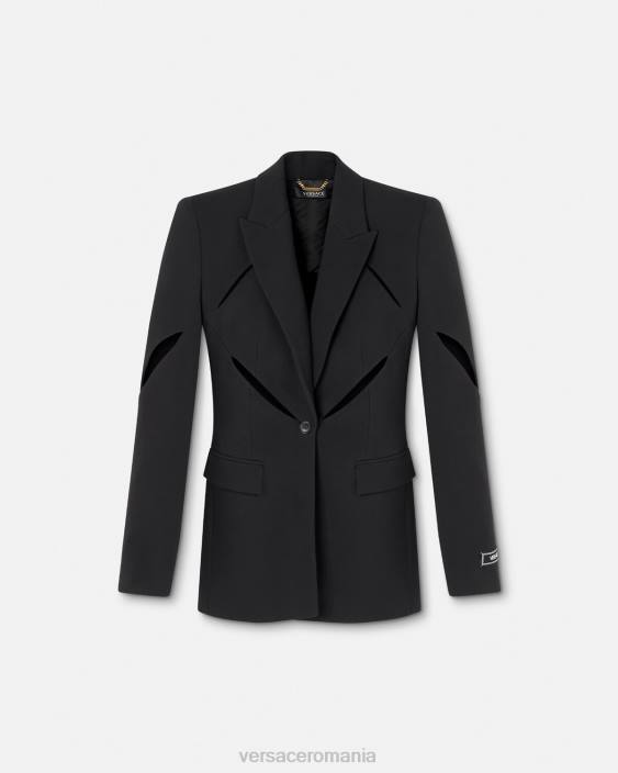 negru blazer tăiat la un singur piept Versace femei îmbrăcăminte 40L6111